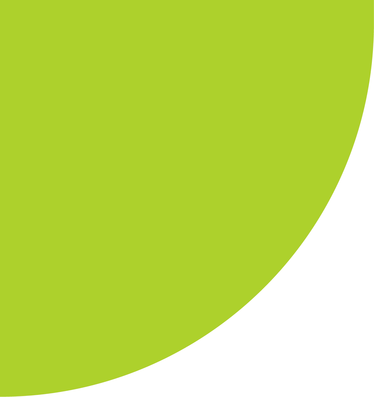 A green shape curving away at one corner.
